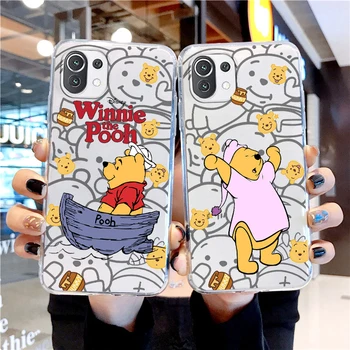 Disney Winnie Pooh Sevimli Şeffaf Telefon Kılıfı İçin Xiaomi mi 13 12T 12S 12X 12 11 11T 11i 10T 10 9 Pro Lite Ultra 5G