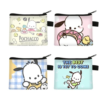 Sanrio Hello Kitty Pochacco Karikatür Mini bozuk para cüzdanı Çocuklar için Taşınabilir KİMLİK Kartı Sahipleri Kawaii Polyester Anahtar saklama çantası Hediyeler