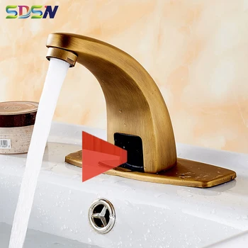 Sensör Banyo Musluk SDSN Antika Otomatik Banyo Havzası lavabo bataryası Dokunun Akıllı Sensör banyo lavabosu Mikser Musluklar