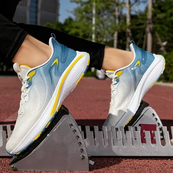 Dört Sezon Erkek Örgü Nefes Maraton Sneakers MD Taban Koşu Koşu Kapsamlı Eğitim Fiziksel Fitness Test Ayakkabıları