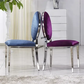 Iskandinav basit Yemek Sandalyesi Mutfak Deri kadife düğün sandalyesi Yemek Sandalyesi Paslanmaz Çelik Deri Arkalığı Ev Mobilyaları