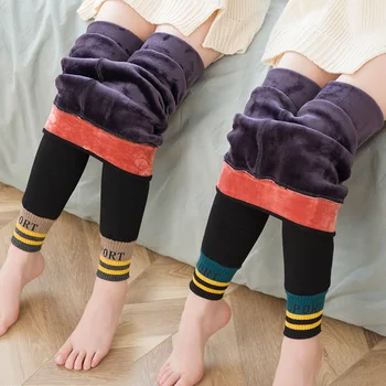 Bebek Kız kış pantolonları Kalın Tayt Kızlar İçin 2-10 Yıl Çocuk Giysileri Sıcak Tayt Çocuk Kız Sıska kalem pantolon Kış