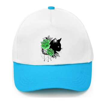 Karikatür Grafik Karikatür Kedi Hayvan Çiçek Baskı Şapka beyzbol şapkası Ayarlanabilir Çocuk Şapka Erkek Bebek Kız güneş şapkası Hip Hop Ha