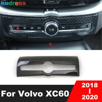 Volvo için XC60 2018 2019 2020 Karbon Fiber Klima AC Anahtarı Paneli Kapak Kalıp Trim Sticker Araba İç Aksesuarları