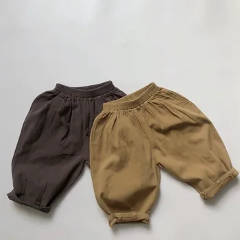 geyik jonmi 2022 Bahar Yeni Kore Tarzı Bebek Erkek günlük pantolon Düz Renk Çocuk Gevşek Harem Pantolon Çocuk Giysileri