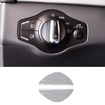 Araba İç Far Anahtarı düğme kapağı Trim Sticker Audi İçin Fit Q3 A4 B8 S4 RS4 A5 S5 RS5 2008-2015 Oto Aksesuarları