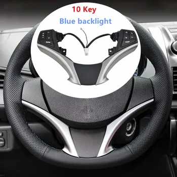 Kontrol Anahtarı 84250-0D120 84250-0D120-E0 Çok Fonksiyonlu Direksiyon Toyota Yaris 2013-2016 için Fit 10 Anahtar Mavi ışık
