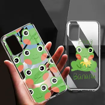 Nane yeşil Komik Kurbağa sevimli karikatür Çift Telefon Kılıfı için Samsung 20 Artı S21 ultra S7 8 9 10 A12 20 30 21 40 50 52 70 kılıf