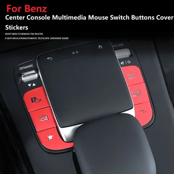 5 ADET Multimedya Fare Anahtarı ButtonsCover Çıkartmalar Araba Merkezi Konsol Mercedes Benz İçin Bir B Sınıfı W177 W247 W167 GLE GLS GLB