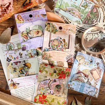 40 adet Manor Çiçek Etiket Malzemesi Kağıt Çöp Günlüğü Planlayıcısı Sticker Scrapbooking Vintage Dekoratif DIY Zanaat Fotoğraf Albümleri