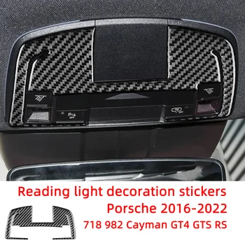 Tavan lambası Okuma ışık dekorasyonu Yama Karbon Fiber Araba Çıkartmaları Porsche 2016-2022 İçin 718 982 Cayman GT4 GTS RS İç