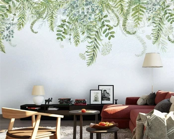 beibehang 2021 Özelleştirilmiş çevre dostu moda yeşil bitki İskandinav tarzı basit modern arka plan papel de parede 3d duvar kağıdı