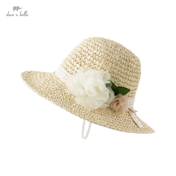 Dave Bella çocuk şapkaları Kızlar yazlık hasır şapka güneş şapkası Bebek güneş şapkası Yeni plaj şapkası DB2235659