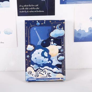 30 Adet / takım Kırk dört Moonsets Serisi Kartpostal INS Tarzı Delikli Tebrik Kartları Mesaj Kartı doğum günü hediyesi Kartı