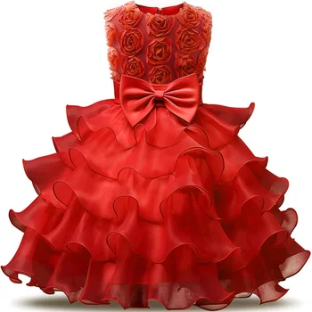 Çocuklar Elbiseler 2023 Kız Elbise Parti Prenses Vestidos Nina 5 6 7 8 yıl doğum günü Elbise Kız Noel Vaftiz Vaftiz elbisesi