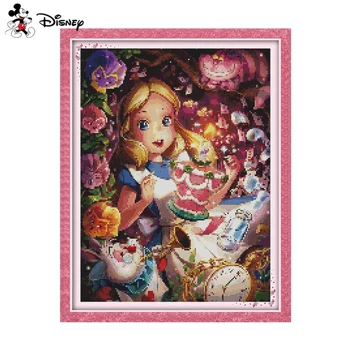 Disney Alice İn Wonderland Çapraz Dikiş Karikatür Nakış Cheshire Kedi Saat El Yapımı Örgü Yeni 2023 Duvar Sanatı Ev Dekor