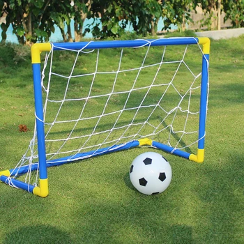 Çocuklar Açık Oyuncaklar Futbol Futbol Gol Seti Topu ile hava pompası Bahçeleri Parklar Plaj Taşınabilir Katlanır Futbol Gol Spor Hediyeler