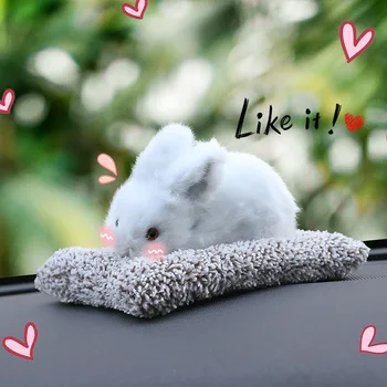 Araba Parfüm Süsler Araba Aksesuarları Sevimli Simülasyon Peluş Tavşan Dekoratif Yaratıcı Araba Aksesuarları Beyaz Tavşan Araba Malzemeleri