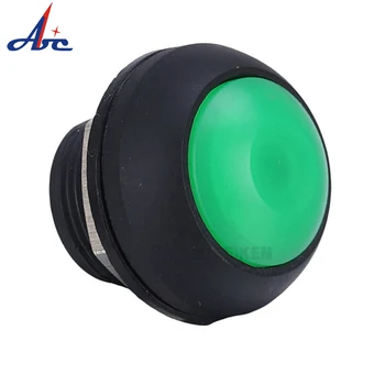 6 Renkler Küçük 12mm Kubbeli Plastik Anlık Pin Terminali Su Geçirmez Kapı Zili basmalı düğme anahtarı Siyah Yeşil Konut