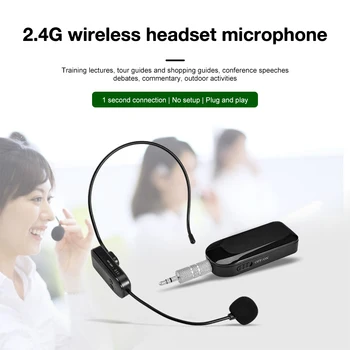 2.4 G Kafa Monte Kablosuz Kulaklık Mikrofon Verici Alıcı İle ses amplifikatörü Hoparlör Konferans Öğretim Konuşma