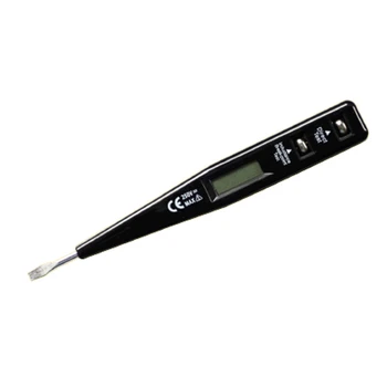Dijital test kalemi tornavida Probu ışık voltmetre Dedektörü AC/DC 12-220V Elektrik test kalemi Voltmetre, Siyah