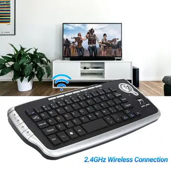 Mini kablosuz klavye güvenilir gösterge ışığı arka ışık fonksiyonu Trackball klavye ofis için