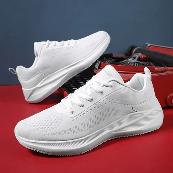 Yeni 2023 Beyaz erkek Spor Ayakkabı Nefes Erkek Spor Ayakkabı Hafif erkek spor ayakkabılar Moda Yürüyüş Tenis Ayakkabısı Zapatillas Hombre