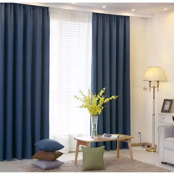 Perdeler Yatak Odası Düz Renk Modern ev Tasarımları Taklit Keten karartma kumaşları Perdeleri Oturma Odası için Tek Paneller Satış