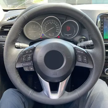 Araba Örgü direksiyon kılıfı Mazda CX - 5 CX5 6 Atenza 2014 Yeni Mazda 3 CX - 3 CX3 Scion iA 2016 Delikli Mikrofiber Deri