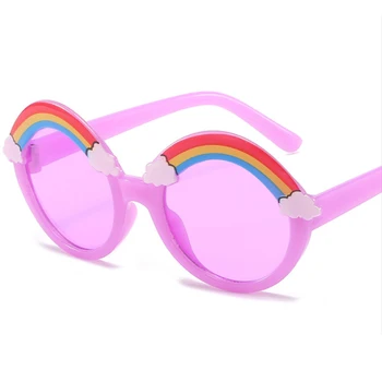 2023 Trend Çocuk Güneş Gözlüğü Yuvarlak Gökkuşağı güneş gözlüğü Erkek Kız Gözlük çocuk Pembe Lensler Bebek Tonları UV400