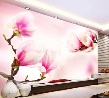 beibehang herhangi bir boyut Özelleştirmek 3D duvar modern güzel manolya TV arka plan duvar ev dekorasyon boyama papel de parede