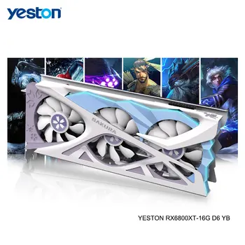 Yeston Radeon RX 6800 XT GPU 16GB GDDR6 256bit 7nm 2105 / 16000MHz Oyun Masaüstü bilgisayar PC Ekran Kartları desteği DP / HD