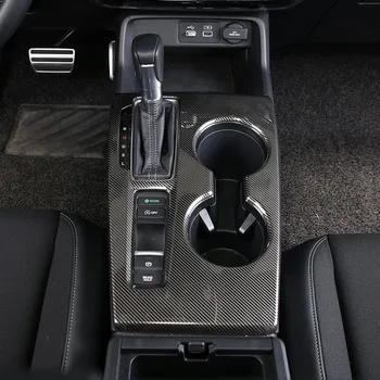 Honda Civic için 11th Gen 2021 2022 ABS Araba Merkezi Kontrol Dişli Paneli Su Bardağı Dekorasyon krom çerçeve Şekillendirici Trim Çıkartmalar