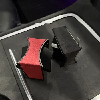Siyah / Kırmızı Araba Bardak Tutucu Eklemek Araba Su Bardağı Yuvası Kayma Sınırı Klip ABS Bardak Tutucu Klip Sınırlayıcı Tesla Modeli 3 2021 Model Y
