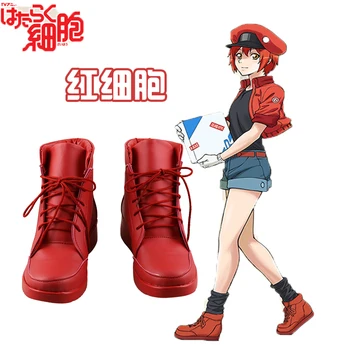 Yeni hücreler iş başında! Eritrosit Kırmızı Kan Hücresi Cosplay Çizmeler Anime Ayakkabı Custom Made