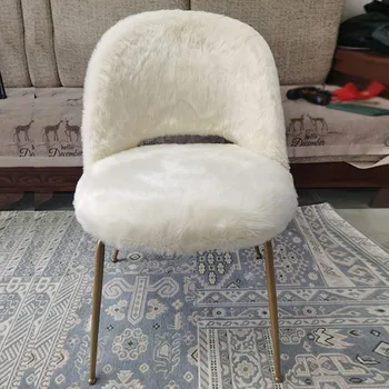 İskandinavya kuzu pazen yemek sandalyeleri restoran mobilyaları için arkalığı sandalye tasarımcı ışık lüks ev yemek sandalyesi