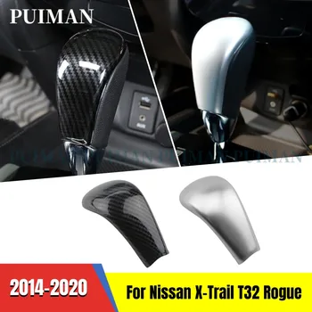 ABS Plastik Krom Araba Vites Kafa Trim Nissan X-Trail XTrail İçin T32 Rogue 2014-2019 2020 Aksesuarları Vites Kafa Vites Topuzu Kapağı