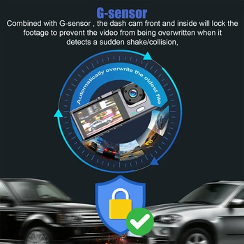 3 in 1 araba dvr'ı Dashcam Döngüsü Kayıt 2 İnç Araba Sürüş Video Kaydedici Hareket Algılama 170 Derece Geniş Açı Oto Elektroniği