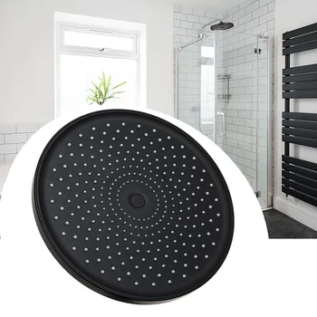 1 adet 10 İnç Havai Duş Mat Siyah ABS + Silikon Yuvarlak Duş Başlığı Silikon Emzik Banyo Yedek Parçaları