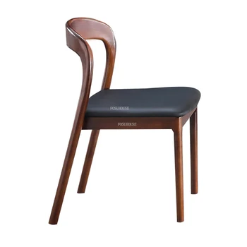 İskandinav katı ahşap yemek sandalyeleri ışık lüks ev mobilyası Modern Minimalist Arkalığı yemek sandalyesi rahat restoran kafe sandalyesi