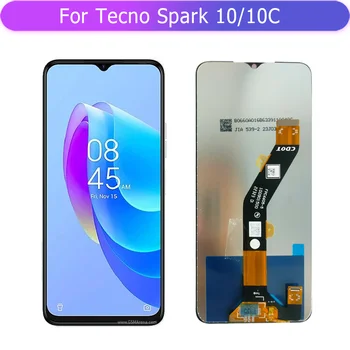 Tecno spark 10 10C için Ekran LCD Dokunmatik Montaj Cam Panel Sayısallaştırıcı Değiştirme