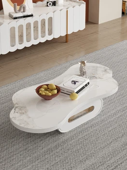 İtalyan minimalist Krem tarzı çay masası basit ışık abartılı Tasarım oturma odası ağ ünlü yuvarlak sehpa