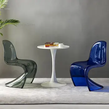 Ev Şeffaf Arkalığı Sandalye mutfak mobilyası İskandinav Tasarımcı Plastik yemek sandalyeleri Modern Basit Otel yemek odası sandalyesi