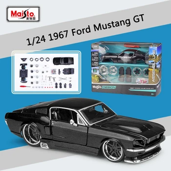 Maisto 1: 24 1967 Ford Mustang GT Montaj Sürümü Alaşım Spor Araba Modeli Diecast Metal Yarış Araç Araba Modeli Çocuk Oyuncak Hediye