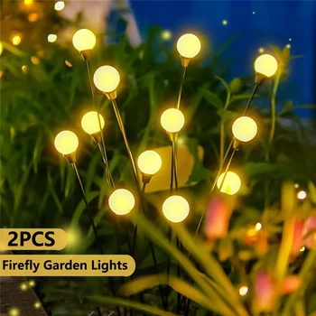 2/4/6 adet güneş havai fişek Firefly bahçe ışıkları açık LED çim kazık ışık su geçirmez peyzaj aydınlatma rüzgar tahrikli salıncak lambası