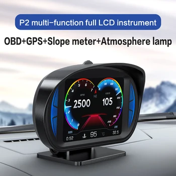 Araba HUD Çift Sistemi OBD2 GPS Hud Head Up Display Hız Göstergesi Dijital Aşırı Hız voltaj alarmı Sürücü Yorgunluk Uyarısı