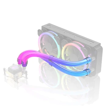 2 adet AIO Su Soğutucu Boru Aura Sync Aura Fusion RGB Mistik ışık 33cm 30 LED AIO Tüp Kol 5V 3Pın ARGB Yumuşak Kauçuk