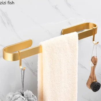 Altın Metal Havlu Askısı Punch-ücretsiz havlu askısı Depolama Rafı Banyo Dekorasyon Aksesuarları Kanca Havlu Çubukları Havlu Tutucu