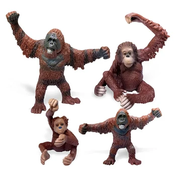 Simülasyon Orangutan Aksiyon Figürleri Komik Sevimli Hayvanlar Modelleri Çiftlik Mera Figürleri Koleksiyonu Oyuncaklar Çocuklar için Çocuk Modelleri