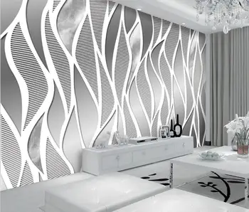 beibehang Özel Metal gri geometrik eğri duvar kağıdı oturma odası TV arka plan duvar kağıdı yatak odası duvar kaplaması dekorasyon
